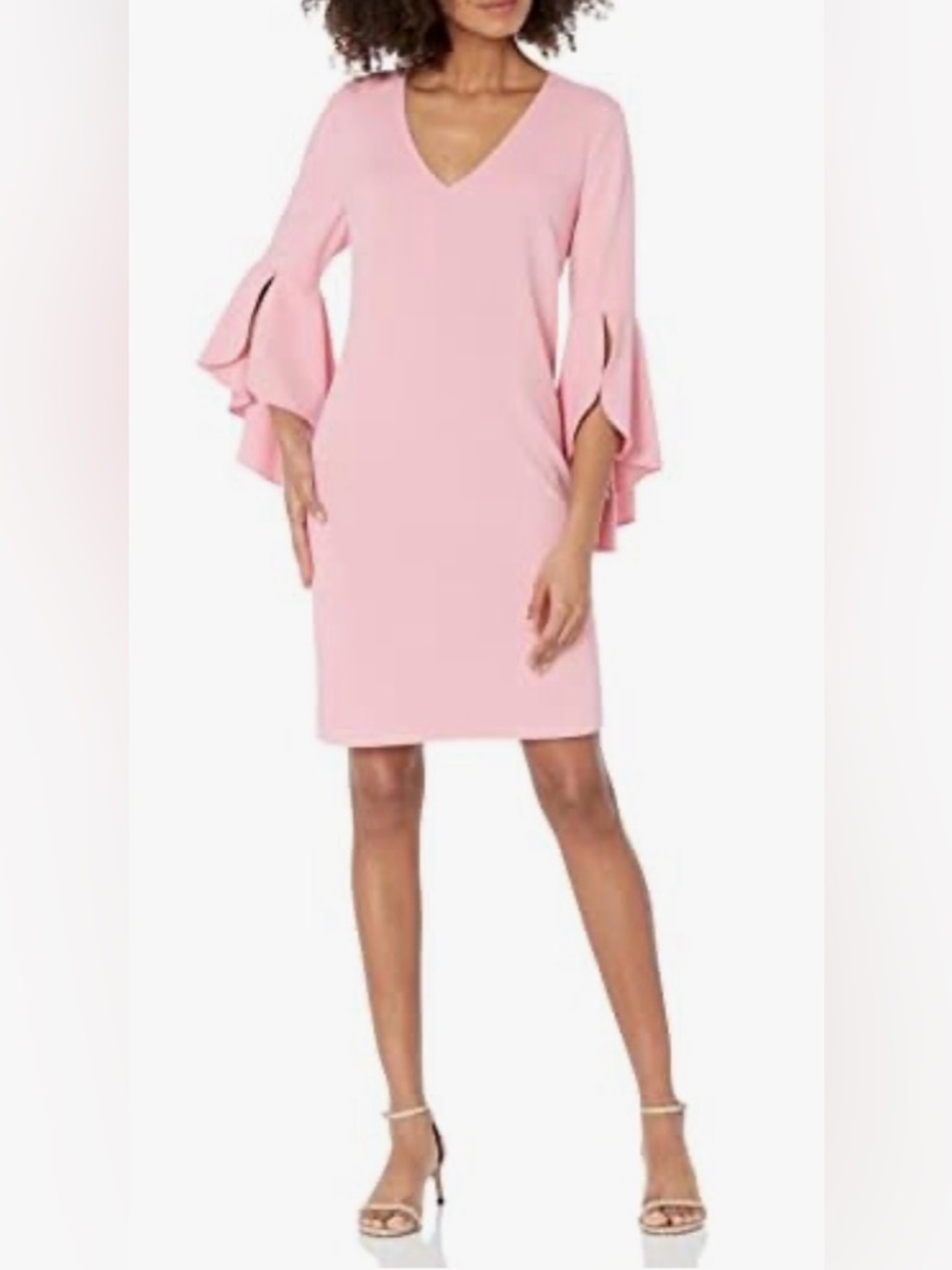 Trina Turk Moorten Dress 8 Desert Rose Pink Bell Sleeve Shift NWT $198